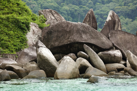 热带海岸线岩石