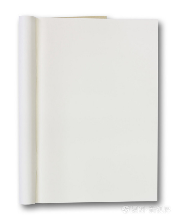 已打开的书与孤立在白色背景的空白页