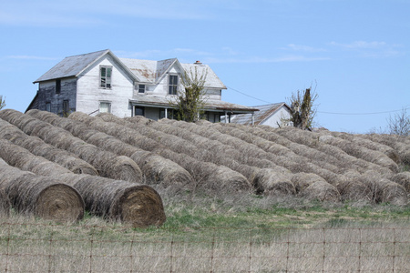 农场的房子和干草