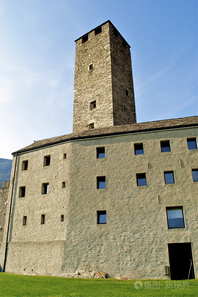 贝林佐纳城堡montelbello教科文组织世界遗产的贝林佐纳瑞士的视图