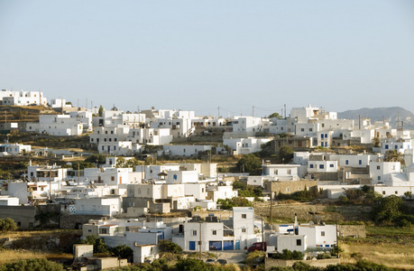 阿达玛斯普拉卡典型的希腊岛屿 cyclades 体系结构的视图