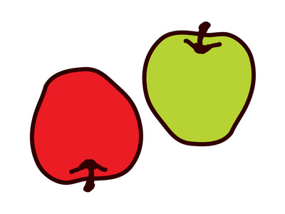 红色和绿色的苹果