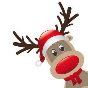红鼻子驯鹿圣诞老人帽子