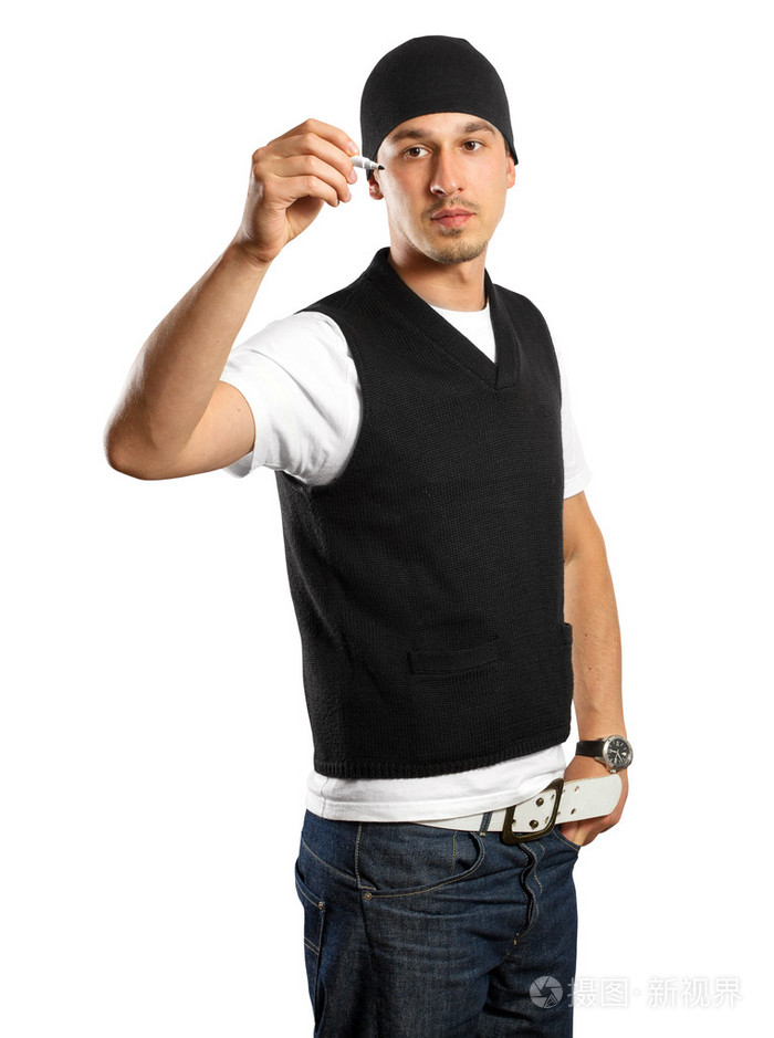 商务男人写东西