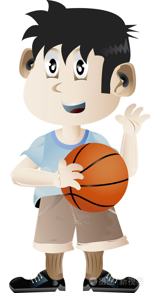 男孩抱着篮球球照片-正版商用图片1acfem-摄图新视界