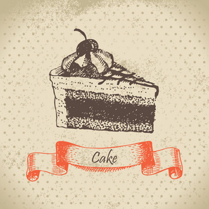 蛋糕。手工绘制的插图