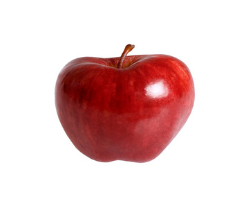 在白色背景上孤立的甜熟透的红苹果