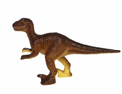 暴龙，塑料恐龙被隔绝在白色背景