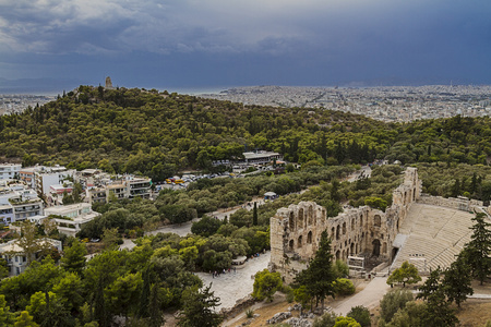 从在雅典，希腊雅典卫城的剧场 herodes atticus 查看