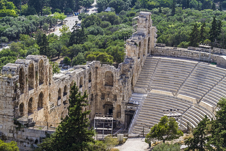 从在雅典，希腊雅典卫城的剧场 herodes atticus 查看