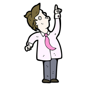 指着天空的卡通人照片