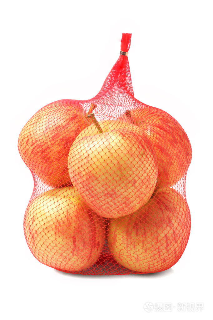 塑料网袋中的苹果