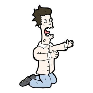 跪下的卡通图片