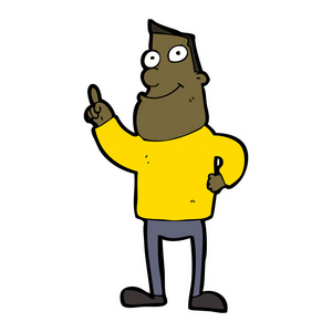 笑卡通男人指着手指不同的姿势,为业务演示文稿矢量商人卡通人物设置.