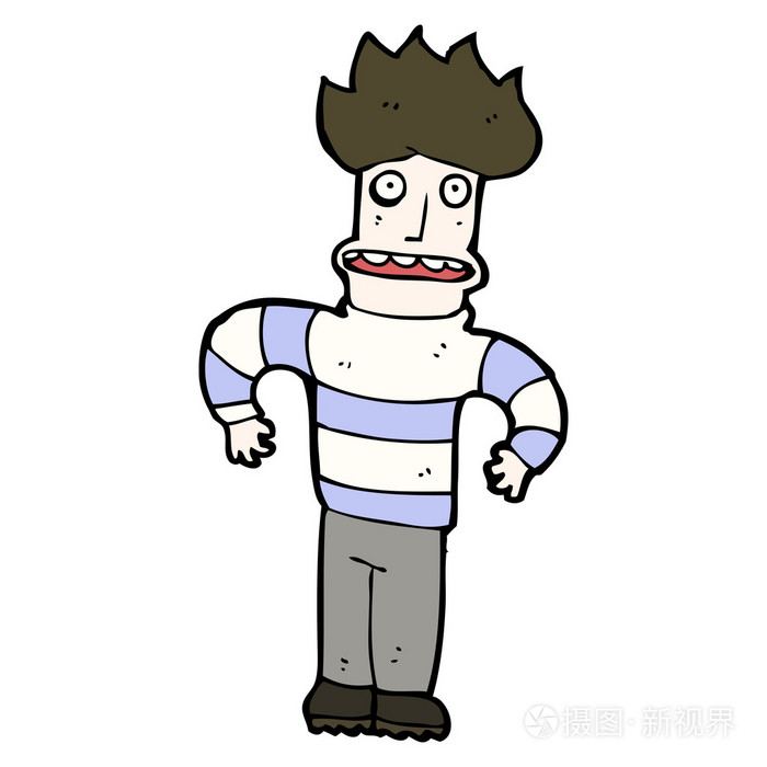 疯狂的眼神男人卡通