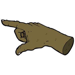 指点手卡通照片