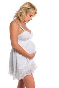 怀孕的女人控股胃