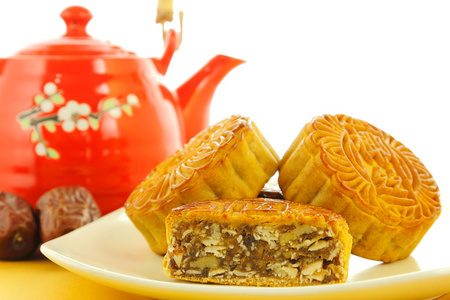 中国月亮蛋糕   中秋节的食物
