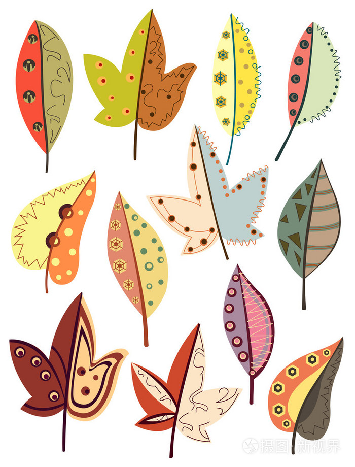 抽象树叶插画-正版商用图片1adfvx-摄图新视界