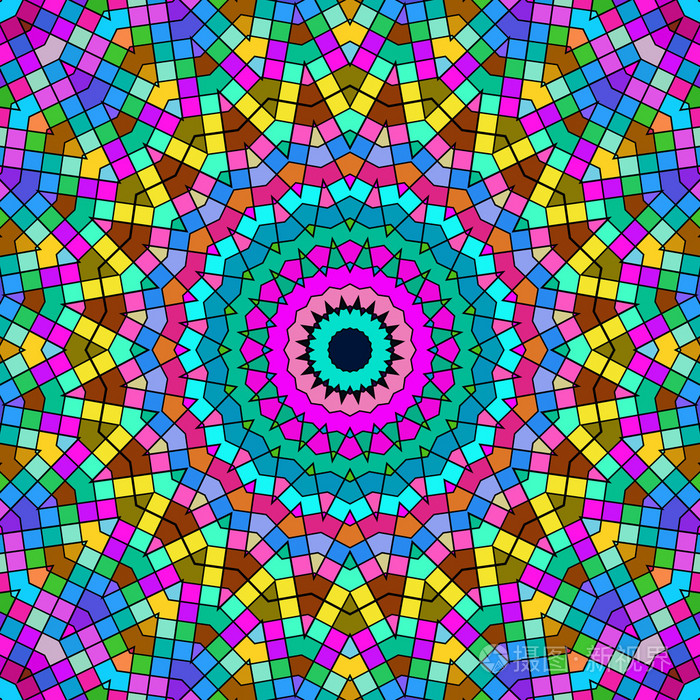 明亮多彩万花筒图案