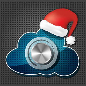 chrome 音量旋钮上的透明度云与圣诞老人帽的