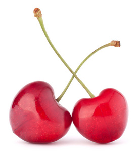 两个心形樱桃浆果