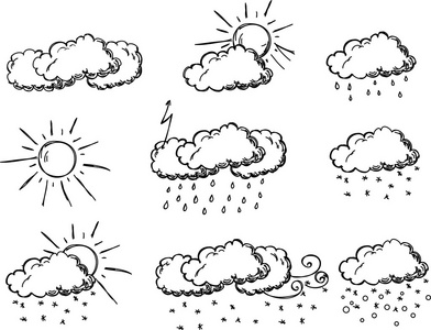 天气手绘图图标