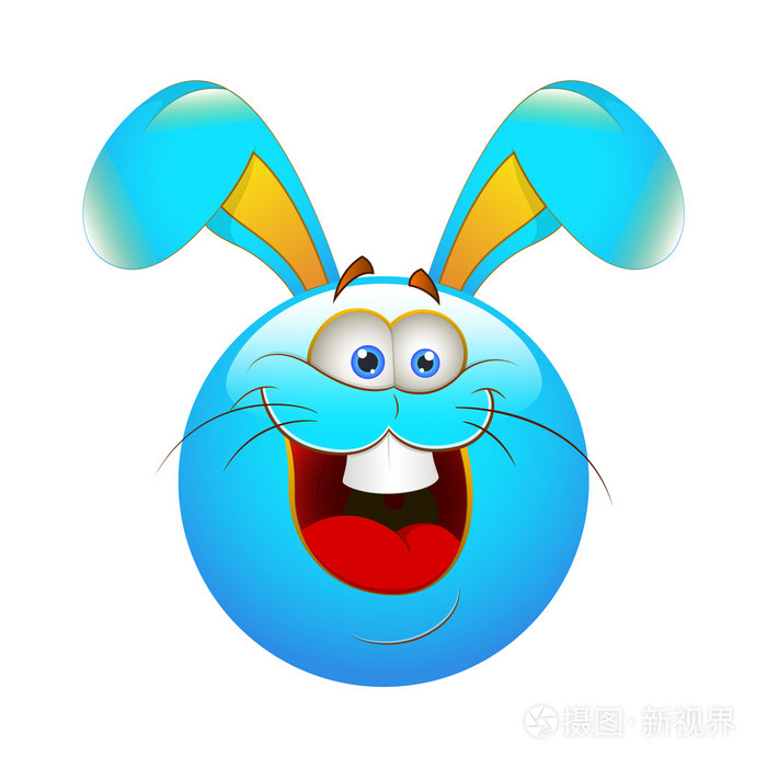 笑脸图释面对矢量-小兔子