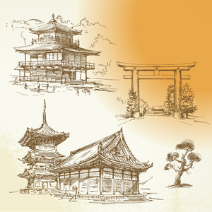 京都花园插画 京都花园手绘 京都花园卡通图 摄图新视界 京都花园插画 京都花园手绘 京都花园卡通图 摄图新视界