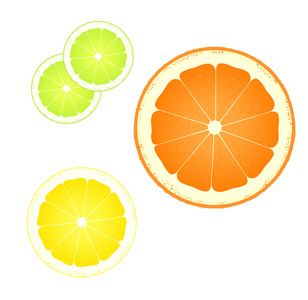 橙 柠檬和酸橙抽象背景