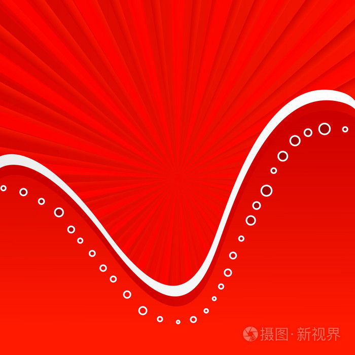 红色爆裂抽象矢量背景与白线