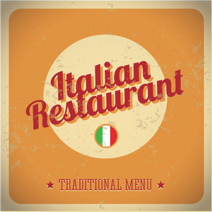 复古标志意大利餐厅。矢量 eps 10
