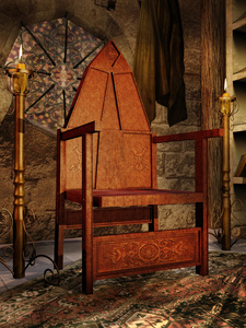 中世纪的旧椅子