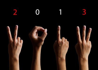 2013 创意新年祝福 c 所示的手指数目
