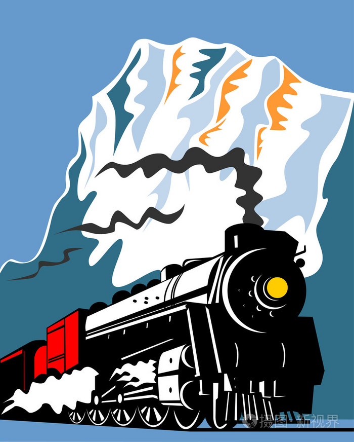 老式蒸汽机车复古