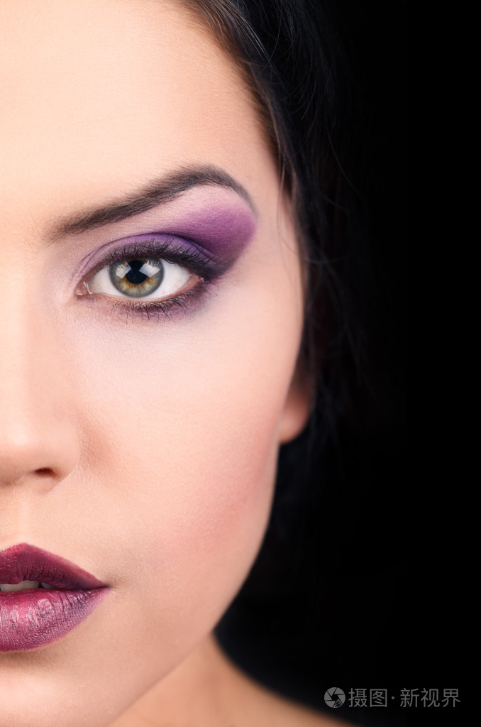 时尚的眼睛,长长的睫毛和美丽的眼睛