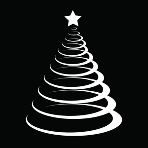 黑色和白色的圣诞树
