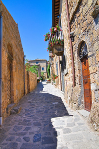 小巷。civita di bagnoregio。拉齐奥。意大利