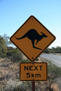 袋鼠道路标志澳大利亚图片
