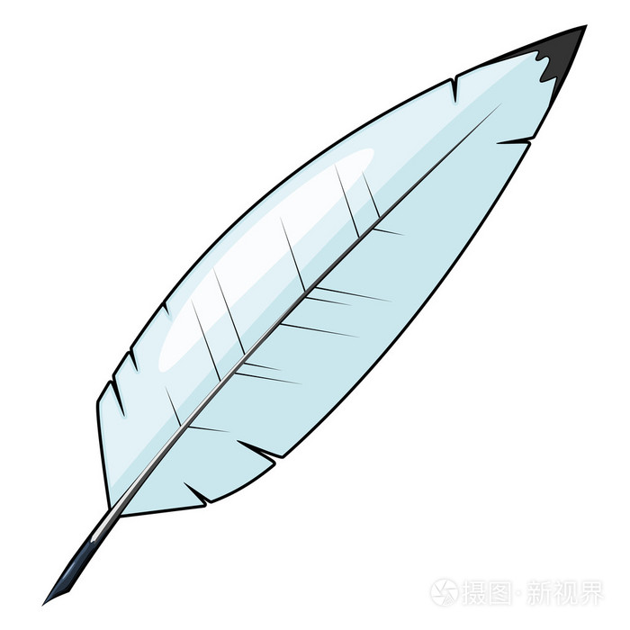 写作的卡通羽毛