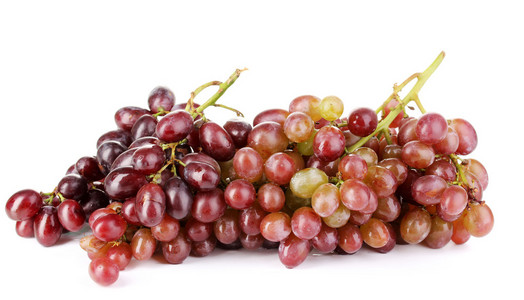 美味的成熟葡萄上白色隔离