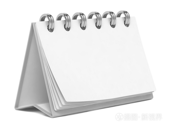 孤立在白色的空白桌面日历
