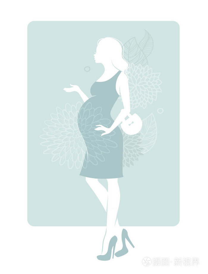 怀孕剪影女人