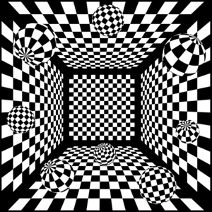 3d 抽象黑白棋背景与球