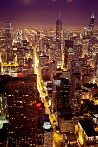 市中心的芝加哥鸟瞰图