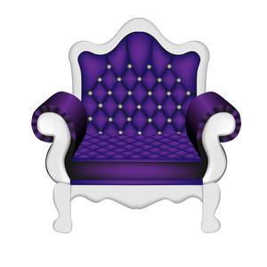 在白色的古代紫椅子