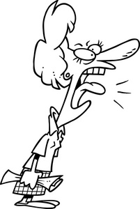 卡通女人大喊照片