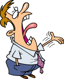 卡通男人大声抱怨照片