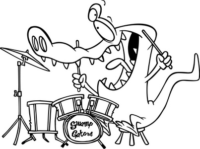 卡通鳄鱼鼓