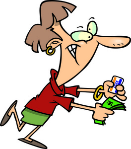 卡通女人付钱照片